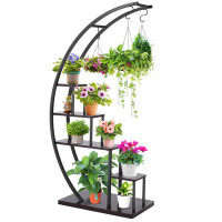 Arlmont & Co. 5-Tier Curved Plant Stand With Hanger(Set Of 2)