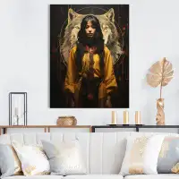 Millwood Pines Woman Who Dances With The Wolves Native Beauty I - Indian Woman Canvas Print