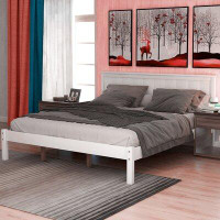 Red Barrel Studio Structure de lit plateforme de style moderne avec support en lattes de bois pour la tête de lit