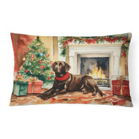 The Holiday Aisle® Labrador Retriever Cozy Christmas Throw Pillow