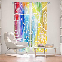 East Urban Home Lined Window Curtains 2-panel Set for Window Size 80" x 61" by Marley Ungaro - Vibrant Boogie