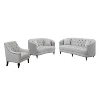 Canora Grey 3 Piece Upholstered Sofa Set With Sloped Arm In Grey