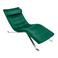 Latitude Run® Gilda Lounge Chair In Green Velvet With Silver Base