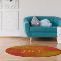East Urban Home Faux Gemstone Choose Joy Quote Poly Chenille Rug