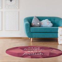 East Urban Home Faux Gemstone Stay Hungry Quote Poly Chenille Rug