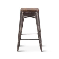 Home Trends & Design Rustic Revival Solid Wood 26" Counter Stool