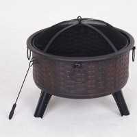 Charlton Home Cleada 22.83'' H x 25.9'' W Cast Iron Wood Burning Outdoor Fire Pit
