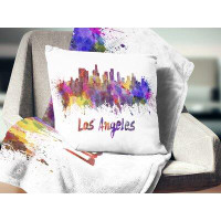 Made in Canada - East Urban Home Cityscape Los Angeles Skyline Pillow
