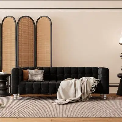 House of Hampton Modern Sofa With Solid Wood Legs
