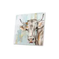 August Grove Headstrong Cow Print On Acrylic Glass