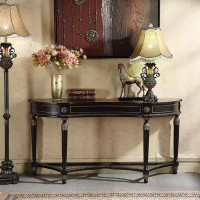 Eden Rim 60.63" Black Free Form Solid + Manufactured Wood Console Table