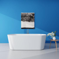 SJ STAR&JANE 63'' x 29'' Freestanding Soaking Solid Surface Bathtub in White