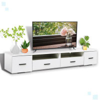 Wrought Studio TV Stand For Living Room,Large Led TV Stand With 4 Storage Drawers, High Glossy Waterproof  TV Console