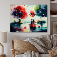 Red Barrel Studio Romantic Couple On The Water I - Landscape Canvas Wall Art