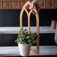 One Allium Way Foreside Home & Garden White Wood & Metal Wall Planter