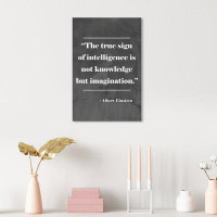 Oliver Gal Oliver Gal 'Inspirational Quotes And Sayings True Sign Of Intelligence' Framed Canvas Art