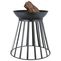 Ebern Designs Numenius Reversible Bowl Steel Wood Burning Fire Pit