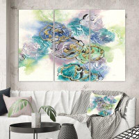 East Urban Home Cabin & Lodge 'Pastel Foral Composition I' Painting Multi-Piece Image on Wrapped Canvas