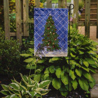 Caroline's Treasures Christmas Tree Blue 2-Sided Garden Flag
