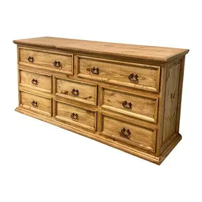 Loon Peak Deontrez 8 Drawer 78'' W Solid Wood Double Dresser