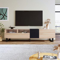Latitude Run® Modern TV Stand For 80" TV With Double Storage Space And  Drop Down Door