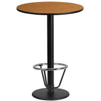 Ebern Designs Basinger 24'' Round Laminate Table Top with 18'' Round Bar Height Table Base