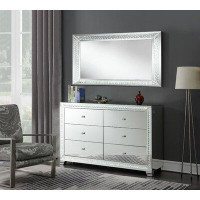 Everly Quinn Terhune 6 Drawer Mirrored Accent Chest