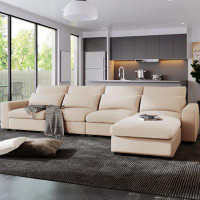 Latitude Run® Modern Large L-Shape Feather Filled Sectional Sofa