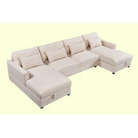 Latitude Run® Modern Large U-Shape Sectional Sofa, 2 Large Chaise With Storage Space
