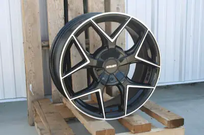 18x8 Kalon Falcon Gloss Black And Machined Wheels 5x100 / 5x114.3(4.5)