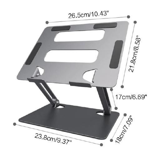 Aluminum Alloy Laptop and Tablet Stand - Up to 17.3 inch - Adjustable, Foldable and Ventilated - Grey in Laptop Accessories - Image 2