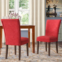 Three Posts Lancaster Upholstered Parsons Chair in Cranberry Red
