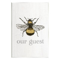 Stupell Industries Stupell Industries® Be Our Guest Bumblebee Framed Floater Canvas Wall Art Design By Lil' Rue