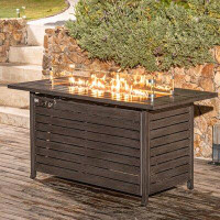 Red Barrel Studio 25'' H x 25'' W Iron Propane Outdoor Fire Pit Table