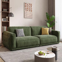 Orren Ellis 110.24" Green 100% Polyester Modular Sofa cushion couch