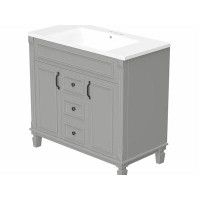 Creationstry Bathroom Vanity with Top Sink,with 2 Soft Closing Doors and 2 Drawers,Easy to clean