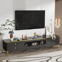 Mercer41 TV Stand For 65+ Inch TV, Entertainment Center TV Media Console Table, Modern TV Stand With Storage, TV Console