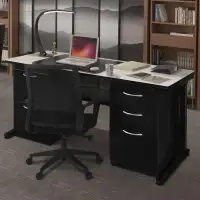 Red Barrel Studio Fusion Teachers Desk with Double Pedestal Drawer Unit