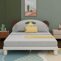 Zoomie Kids Royalton Full Size Platform Bed With Bear Ears Shaped Headboard And LED