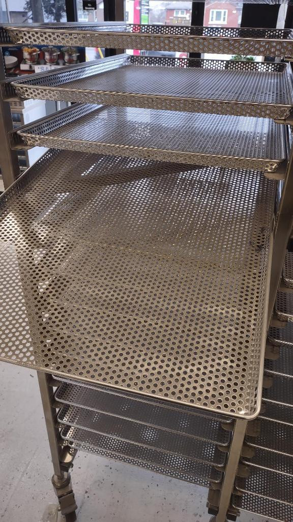 Stainless Steel Double Bun Racks with Stainless Cannabis Trays in Industrial Kitchen Supplies - Image 2