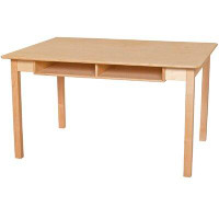 Wood Designs Two Seat Desk with 16" Hardwood Legs