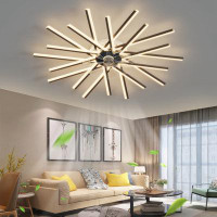 Wrought Studio 45Inches Ceiling Fan With Lights Remote Control Dimmable LED, 6 Gear Wind Speed Fan Light