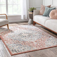 Alcott Hill Afruza Abstract Machine Woven Polypropylene Area Rug in Red Rust Blue