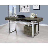 Latitude Run® Denzale 4-drawer Writing Desk Glossy White