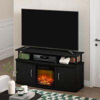 Wade Logan Beitske TV Stand with Electric Fireplace Included