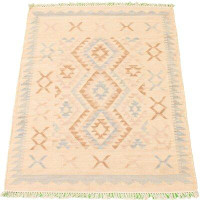 Foundry Select Hand Woven Innis Ivory Wool Kilim 4'1" X 5'10"