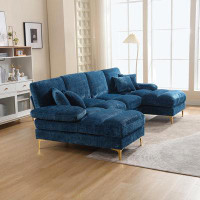 Mercer41 Large chenille Fabric U-Shape Sectional Sofa
