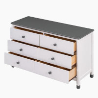 Latitude Run® Wooden Storage Dresser with 6 Drawers,Storage Cabinet for kids Bedroom