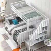 Viv + Rae Doyon Twin Over Full 3 Drawer Standard Bunk Bed with Shelves by Viv + Rae™