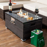 Latitude Run® Mosteller 15.08" H x 32.08" W Stainless Steel Propane Outdoor Fire Pit Table